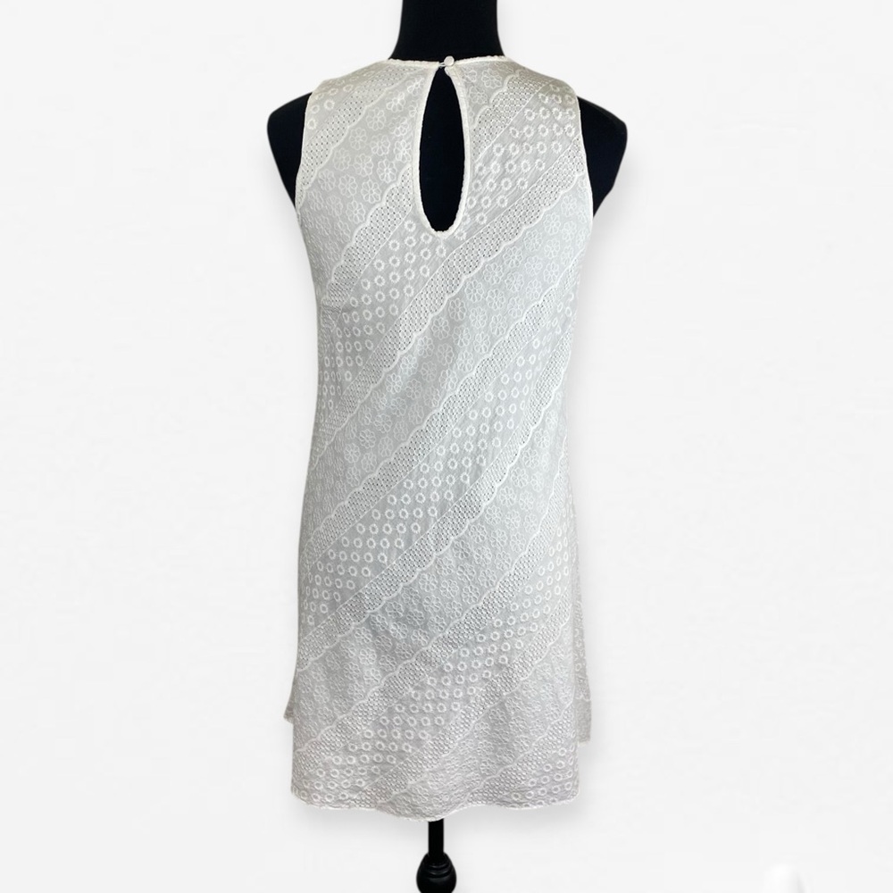Calvin Klein White Lace high neck sleeveless Mini Dress 2 - Picture 4 of 10